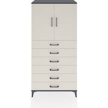 Hyperion Dolap Tek Raflı 6 Çekmeceli 2 Kapaklı 88x44x182 Antrasit-aytaşı Antrasit Hyperion Dolap Tek Raflı 6 Çekmeceli 2 Kapaklı 88x44x182 Antrasit-aytaşı Antrasit