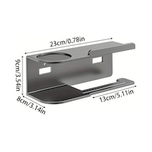 Dashanshop Gri 1 Adet Duvar Tipi Kağıt Havlu Ve Tuvalet Parfümlüğü, Kompakt Mutfak & Banyo Organizer, Kendinden Yapışkanlı Gri