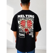 525 Oversize Sırt Baskılı Streetwear Unisex T-shirt Street 2 Siyah