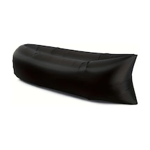 Willowhaven Siyah Taşınabilir Şişme Lounge Sandalye - Plaj Kamp Festival İçin Pratik Taşıma Çantası Siyah