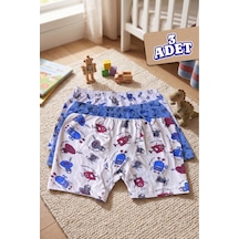 Andredimoda Erkek Çocuk Boxer Pamuklu Desenli Boxer 3'lü Paket Karışık Karışık