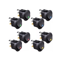 8 Adet 12V Nokta Işıklı 20Mm Marin Anahtar