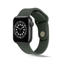 Apple Watch Uyumlu 44mm Krd-37 Silikon Kordon - Koyu Yeşil