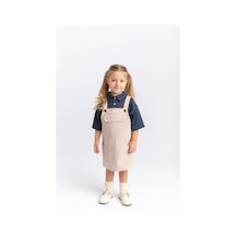 Oliventhekid Gabardin Jile Kız Çocuk Elbise Bej Bej