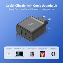 Bx3p65g 65w Gan Qualcom 4.0 2 Type-c & Usb-a 3 Portlu, Macbook Pro/air, İpad Air/pro, İphone 16/15/14/14 Pro Max İphone /13/13 Pro Max, Galaxy S24/s23/s22/s21 Uyumlu Bx-3p65g