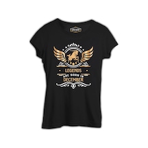 Legends Are Born İn December - Capricorn Oğlak Burcu Siyah Kadın Tshirt 001