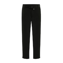 Plus Scorpion Erkek Bağcıklı Lastik Belli Slim Fit Kumaş Pantolon Rahat Kalıp, Günlük & Şık Kombin Pantolonu Siyah