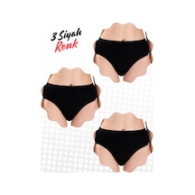 Berrak Yüksek Bel Bato Tarzında Bikini 3 Lü Adet Ekonomik Set Ultra Kalitededir Siyah