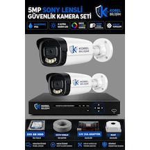Korel Bilişim 2 Kameralı 5mp Sony Lensli Gece Renkli Güvenlik Kamerası Seti 320 Gb