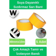 Sızdırmaz Suya Dayanıklı Sarı Renk Çok Amaçlı İzolasyon Ve Tamir Bandı 10m 5 Adet