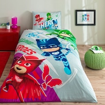 Taç Lisanslı Pj Masks Super Team Pamuk Tek Kişilik Nevresim Takımı 000000001000048891 Çok Renkli