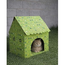 Kedi Evi Karton Baskılı Genişlik 35cm Uzunluk 48cm Derinlik 58cm