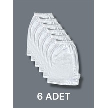 Pamuklu Arjantin Paçalı Erkek Boxer 6'lı Beyaz