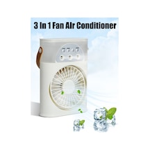 Taşınabilir Şarjlı Işıklı 3 Spreyli Vantilatör Buzlu Buharlı Vantilatör Mini Fan Nemlendirici Beyaz - 648673762