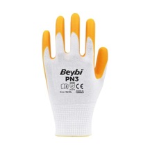 Beybi Pn 3 Nitril Eldiven 24 Çift Sarı Beyaz Eldiven