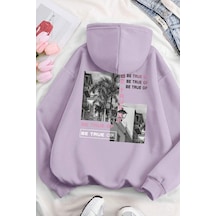 Be True Of Baskılı Sweatshirt Lila