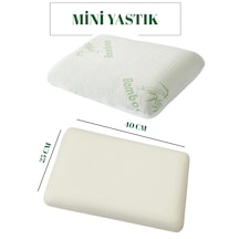 Simple The Pillow Ortopedik Mini Yastık Memory Foam Hafızalı Yastık Boyun Yastığı Seyahat Yastığı Bebek Araba Yastığı Bej - Beyaz