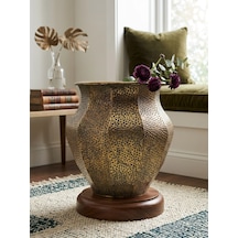 Panalı Pnl-mg89 L Metal Dekoratif Saksı 44 X 46,5 Cm Eskitme Gold