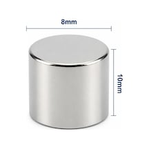 50 Adet - 8x10 Mm Neodyum Mıknatıs Neodim Magnet Yuvarlak