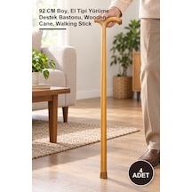 4 Adet Ahşap Baston 92 Cm Boy, El Tipi Yürüme Destek Bastonu, Wooden Cane, Walking Stick
