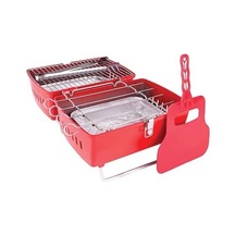 Kırmızı Aksesuarlı Prtk Mangal Taşınabilir Katlanabilir Portatif Çift Taraflı Alüminyum Döküm Kömürlü Outdoor Tasarım Ödüllü Grill Table Barbekü Diğer