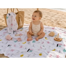 Minora Baby&Kids %100 Pamuk Müslin Bebek Örtüsü Çok Amaçlı Müslin Battaniye - 100 X 100 CM Çok Renkli