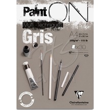 Clairefontaine Paint On Gri Teknik Blok 250G 30 Yaprak A4