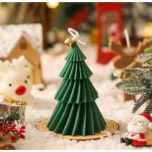 Yeşil Noel Ağacı Kokulu Mum Yılbaşı, Dekoratif