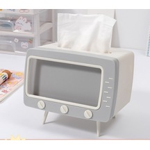 Gri-sevimli Çok Fonksiyonlu Doku Kutusu Ev İçin Kawaii Tutucu Kare Masaüstü Dekor Tv Doku Kutusu Kasa Pembe Telefon Tutucu Depolama Organizatör