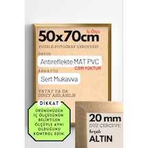 Fırçalı Altın-20mm-50x70 Cm Mat Pvc Li Camsız Fotoğraf 1000 Parça Puzzle Belge Çerçeve Yatay Dikey Asılabilme 82890826