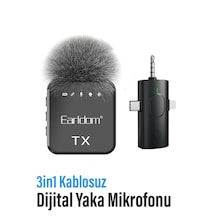 3in1 Profesyonel Kablosuz Dijital Yaka Mikrofonu