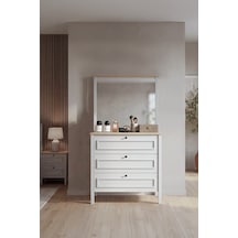 Taiga Aynalı Şifonyer Y:142 G:75 D:41 / Buz Gri