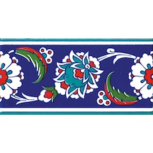 Armada Çini 10x20 Cm Ks 12 İznik Çiçek Desenli Seramik Çini Bordü N11.251