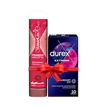 Humanlife Çilek Aromalı Kayganlaştırıcı Jel 125 ML + Durex Extreme Prezervatif 10'lu