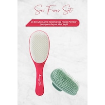 Nascita Professional Üç Boyutlu Açma Tarama Saç Fırçası Pembe Ve Şampuan Fırçası Mint Yeşili 0
