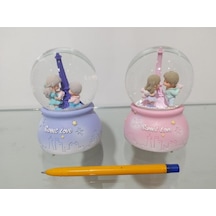Müzikli Ve Işıklı Kar Küresi 12cm 4139 Pembe