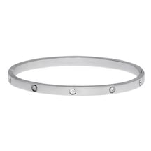 Kadın Gümüş Renk Şans Model Taşlı Çelik Bilezik 20