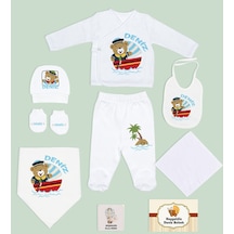 BK Kids Kişiye Özel 9 Parça Beyaz Hastane Çıkışı ve Battaniye Hed