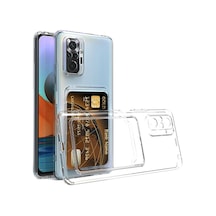 Ekılıf - Xiaomi Redmi Note 10 Pro Uyumlu - Kılıf Kartlıklı Şeffaf Setra Clear Silikon Kapak - Şeffaf
