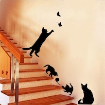 Jms Duvar Çıkartmaları Kediler Kelebek Duvar Çıkartmaları Duvar Kağıdı