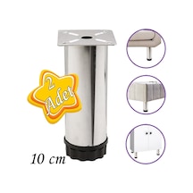 2 Adet Metal Ayarlanabilir 10 Cm Krom Destek Ayağı Mobilya Kanepe Baza Koltuk Dolap Sehpa Tv Ünitesi Ayağı