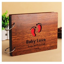 Baby Love Temalı Kendin Yap Fotoğraf Albümü Kahverengi