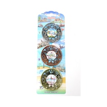 İstanbul Temalı Metal Magnet 3'lü Set Alk2890 Çok Renkli