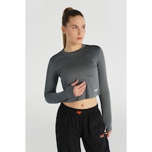 Hummel Dolby Crop Uzun Kollu Tişört 912085-7319 Gri
