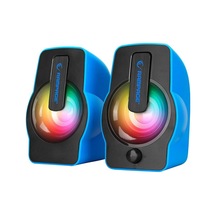Rampage Falsetto Rms-g7 Hoparlör Speakaer Set 2.0 Multimedya Ve 6w 1+1 Mavi Usb Kablo Rgb Işıklı