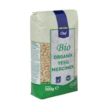 Metro Chef Bio Organik Yeşil Mercimek 500 G - %100 Doğal Bakliyat 4'li Avantaj Paketi - 4 Adet Tarı
