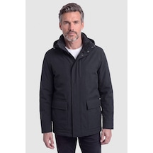 Bisse Siyah Casual Kapüşonlu Mont Mn25k25201 D99