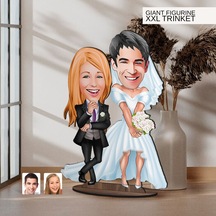 Bk Gift Kişiye Özel Sevgililer Karikatürlü Büyük Boy Ahşap Biblo-16 Arkadaşa Hediye , Sevgiliye Hediye, Kişiye Özel Biblolar Kobitmeyen137584 Bk Gift