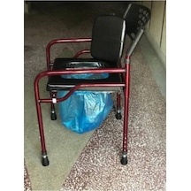 Medikaltec Deri Döşemeli Hasta Tuvaleti Klozeti Sandalyesi Kamp Seyyar Tuvalet Taşınabilir Tuvalet