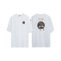 Thewert Unisex Phase One Trenscendency Remıxes Ön Arka Baskılı Beyaz Oversize T-shirt